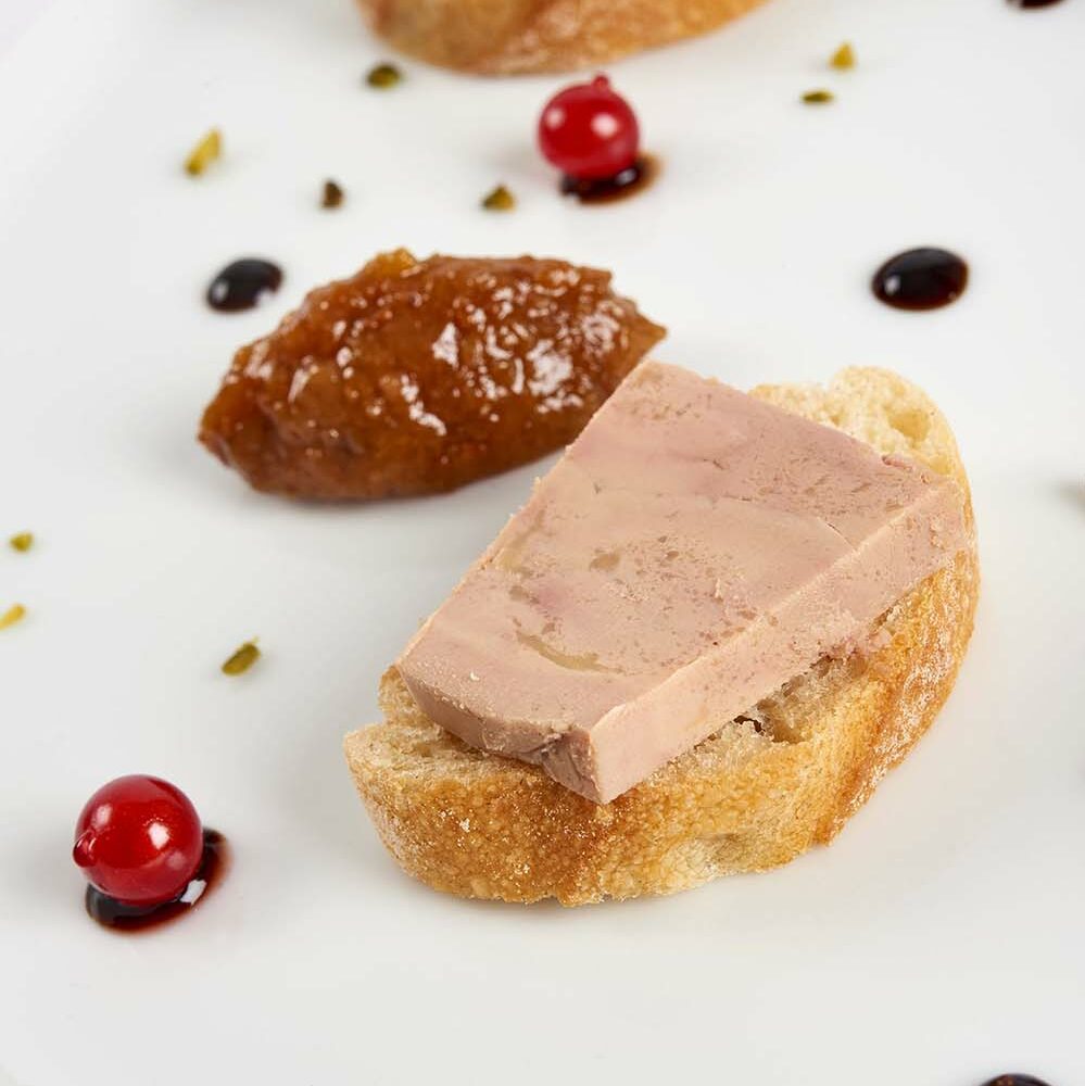 Foie gras de canard entier Festins, chutney de poire, miel et gingembre